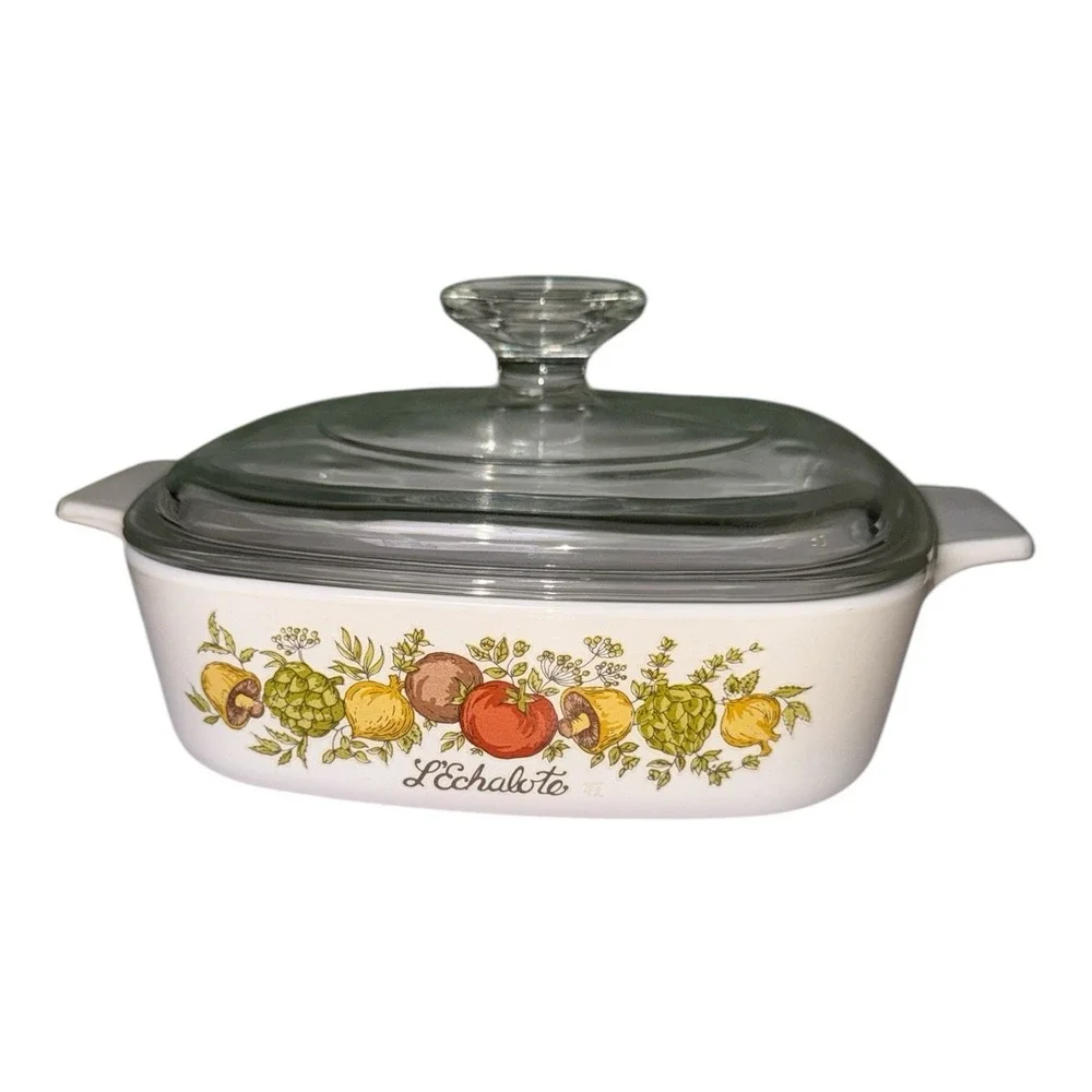 Corning Ware Spice Of Life L' Echalote Casserole Dish A-1-B  1 Liter CHIPPED